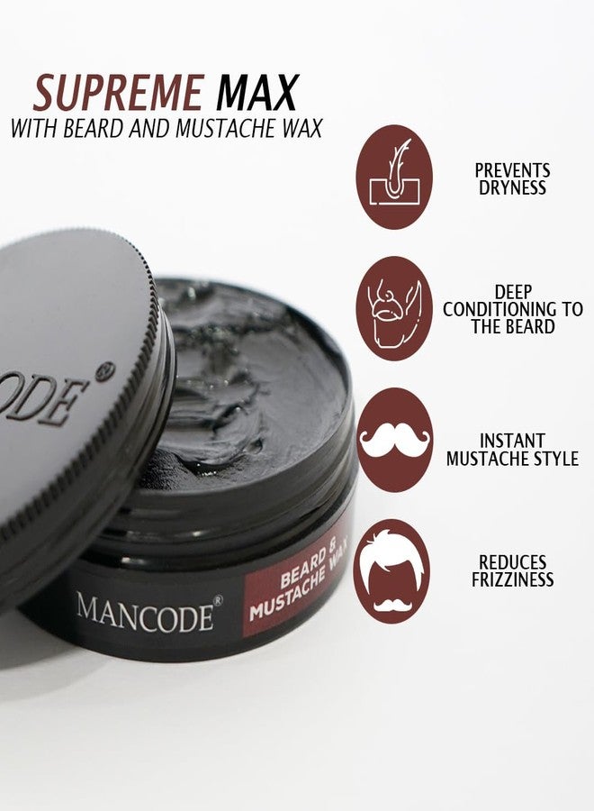 MAN CODE Mancode Beard & Mustache Wax for Men - Strong Hold & Long Lasting Styling | Enriched with Natural Ingredients | Tames Frizz, Adds Shine & Shapes Beard | Non-Sticky Grooming Wax - 50ml - Image 4